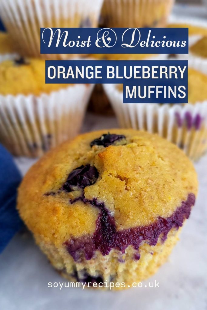 Moist and delicious orange blueberry muffins.