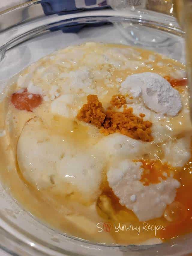 orange zest on muffin ingredients.