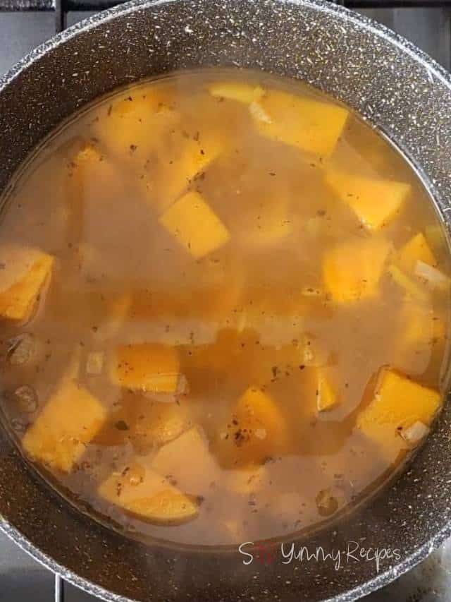 Pumpkin and sweet potato soup.