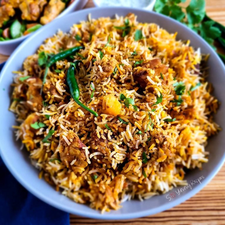 Chicken tikka biryani.