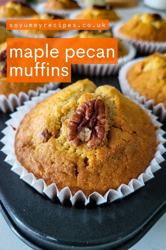 Maple and pecan muffins in muffin tin.