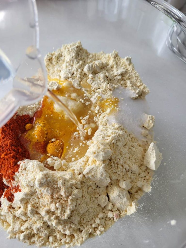 besan flour and spices.