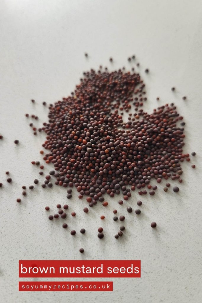 Brown mustard seeds.