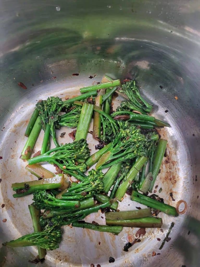 sauteing broccoli.