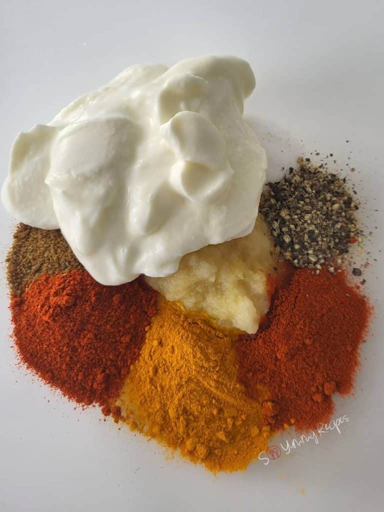 Mix of spices and yogurt.