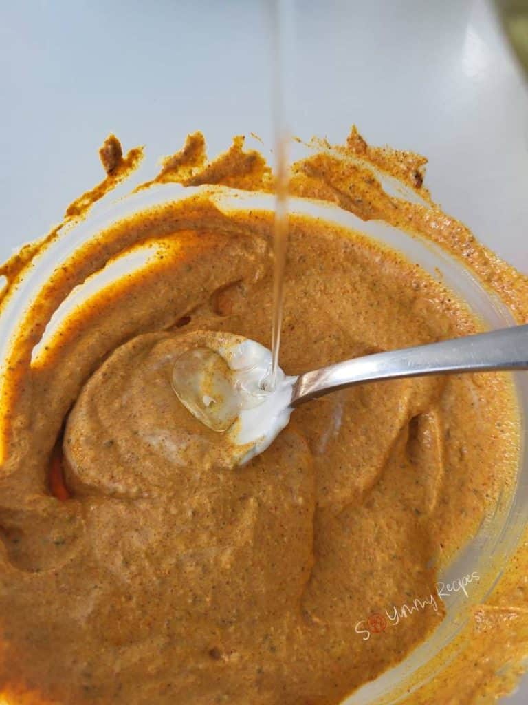 spiced yogurt and a spoon. 