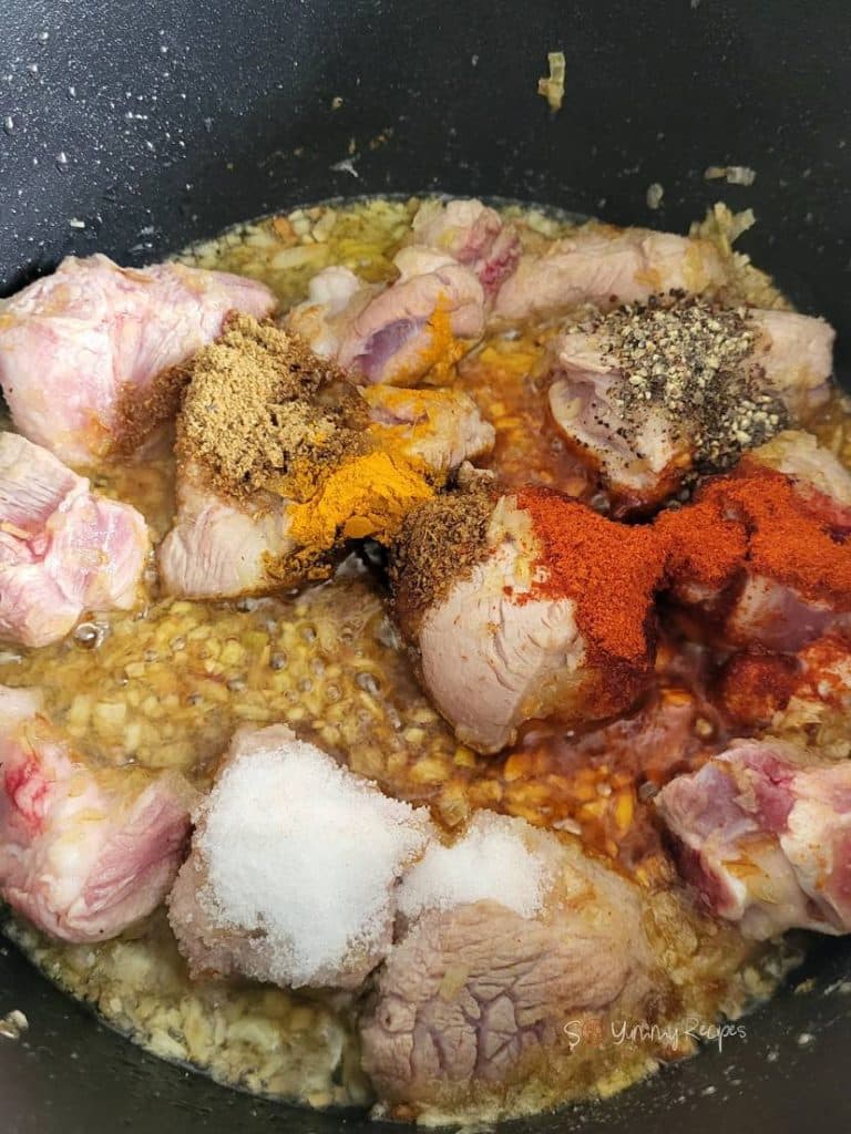 lamb meat with spices.