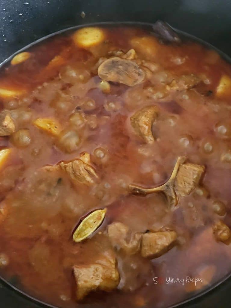 lamb meat in spiced masala.