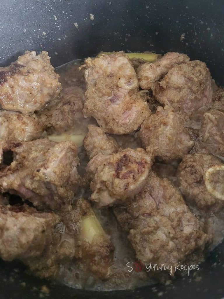 Lamb meat coated in spices.