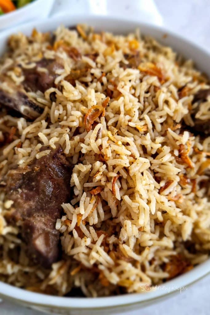 Indonesian Arabian rice cooked in spiced lamb.