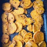 Oven baked sweet potato slices.