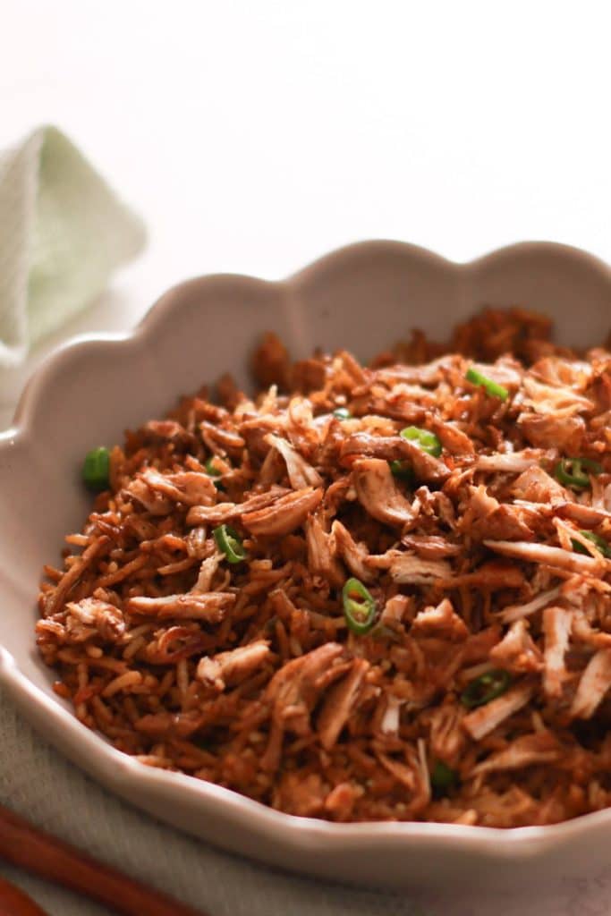 Indonesian chicken fried rice, nasi goreng ayam.