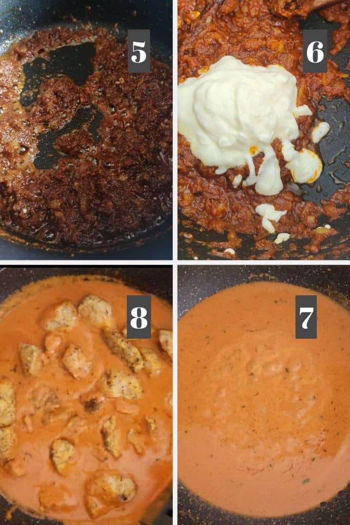 Photo collage of making curry masala.