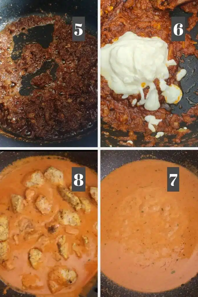 Photo collage of making curry masala.