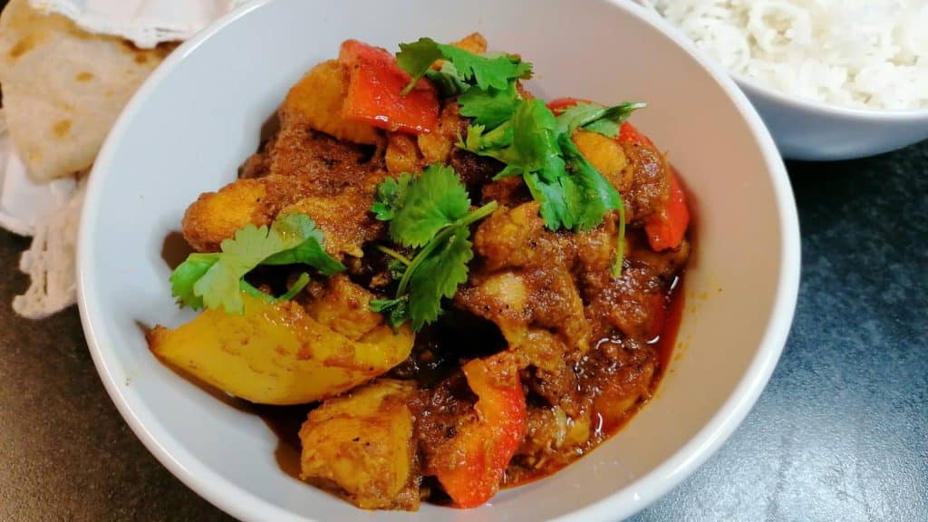Chicken and pepper curry.
