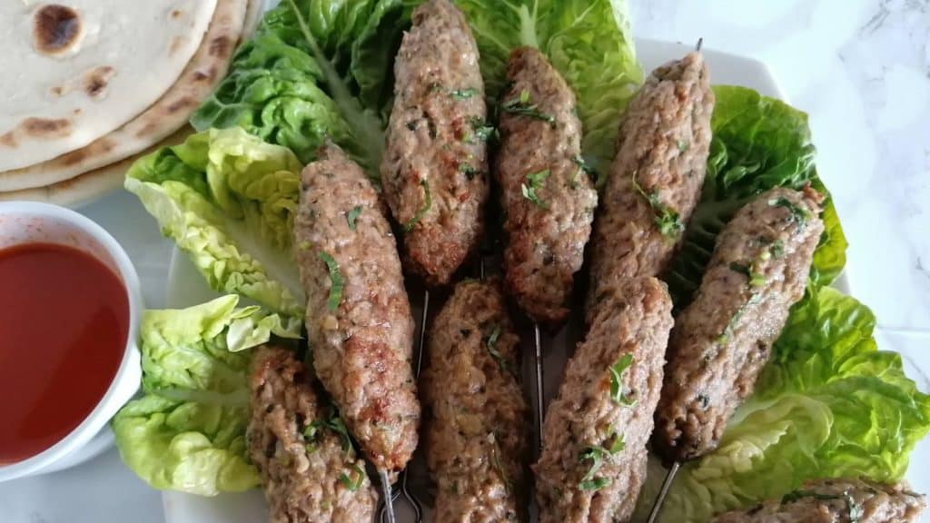 Chicken seekh kabab.