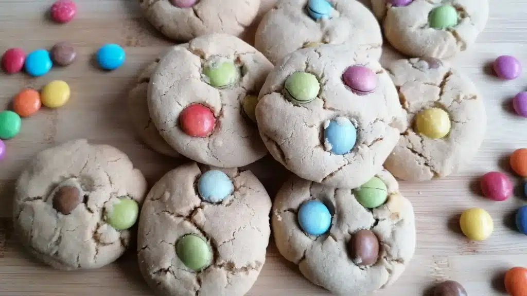 Chocolate smarties cookies.