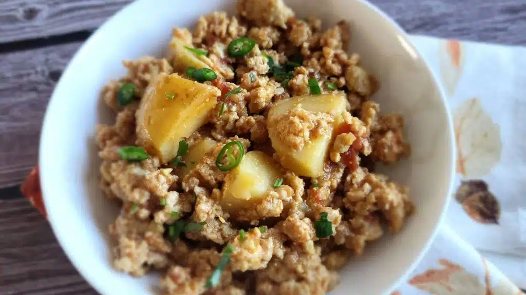 Ground chicken curry.
