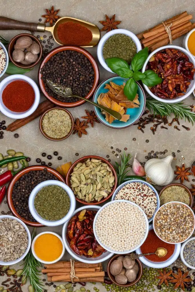 Spices and herbs.