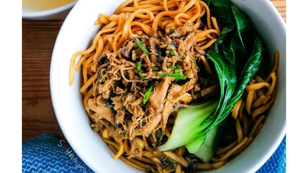 Mie Ayam the Indonesian noodles with chicken.