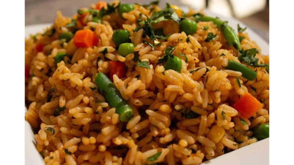 Moroccan spiced rice.