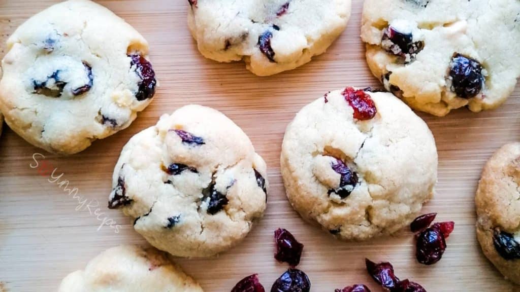 White chocolate cranberry cookies.