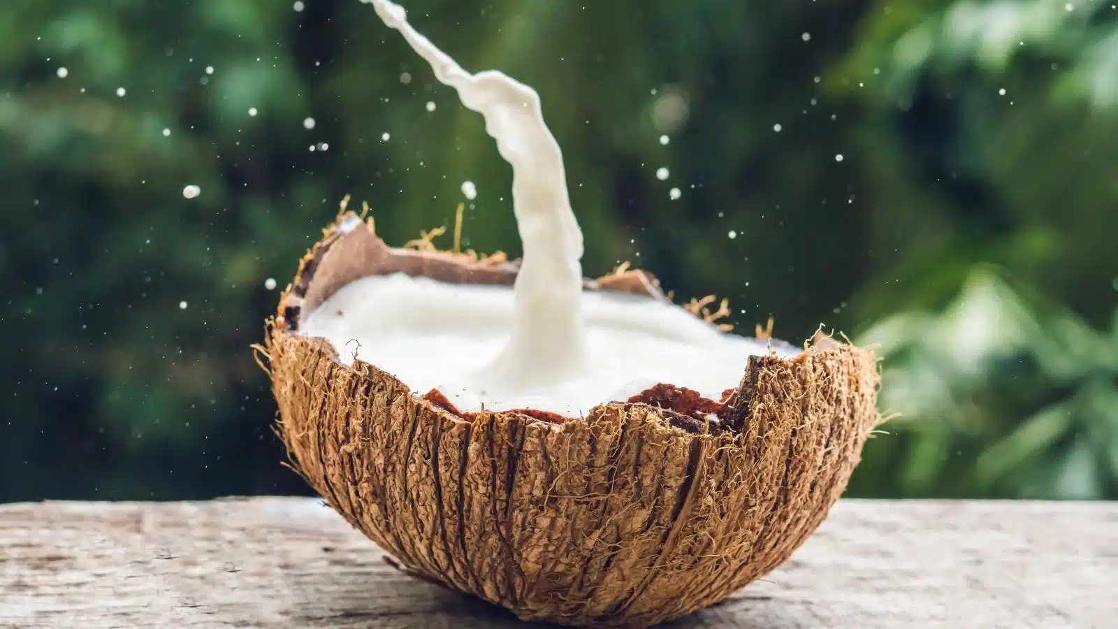 Coconut with coconut milk in it.