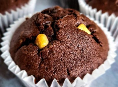 Chocolate Muffins With White Chocolate Chips