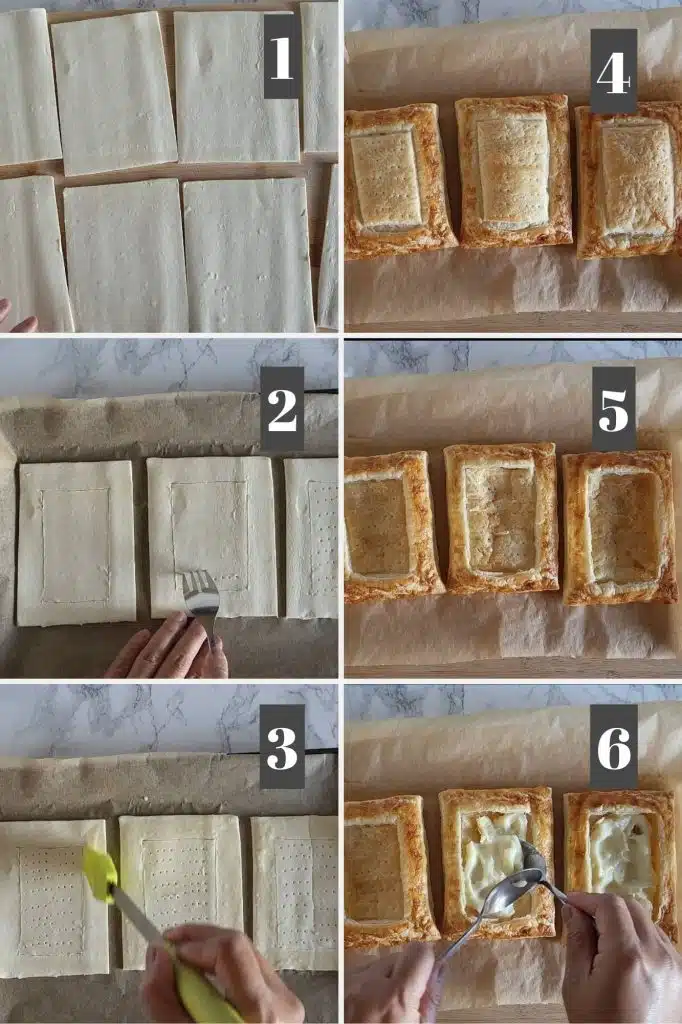 Photo collage how to make fruit tarts.
