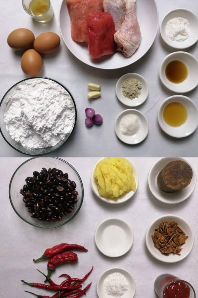 Ingredients for making Siomay.