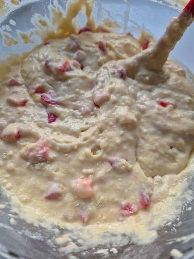 Strawberry and cream muffin batter.