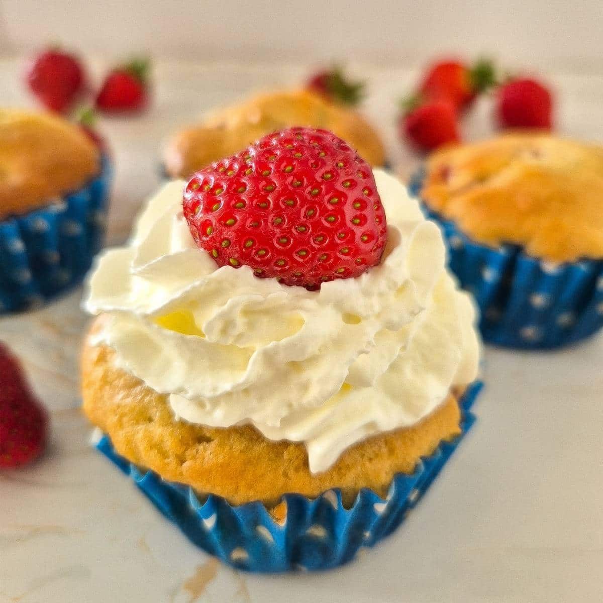 Strawberry and cream muffins.