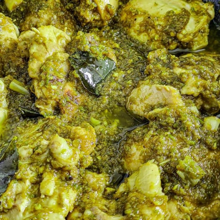 Indonesian Ayam Sambal Hijau - chicken in green sambal.